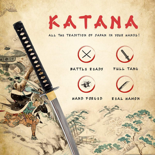 Espada Katana Samurai Japonesa Acero 1045 Tsuba Rueda