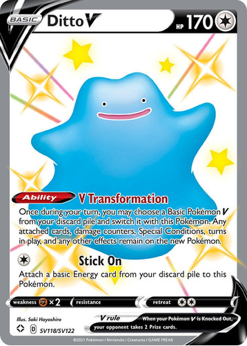Ditto V Shiny Pokémon Tcg Carta Original Eng