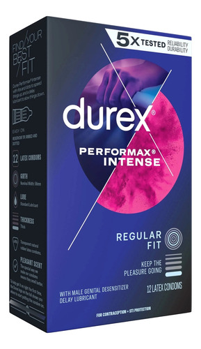 Preservativo Durex Performax Intense Retardante | 12 Unid