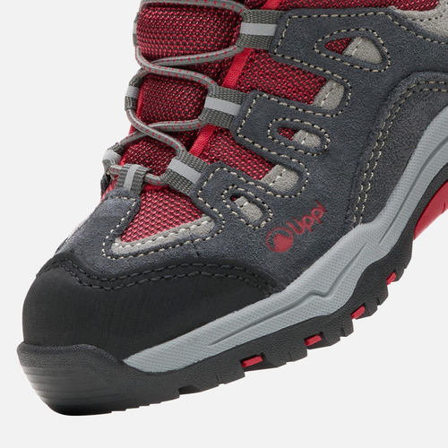 Botín Niño Puelo Cs Hi Velcro Gris Rojo Lippi