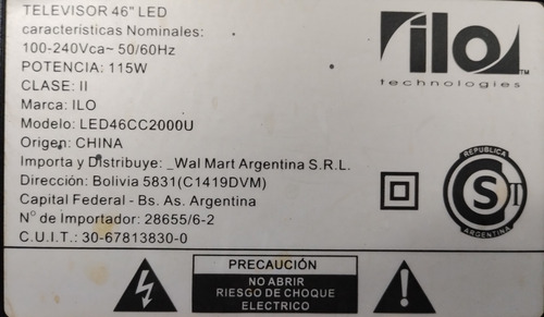 Placa Main Tv Led Ilo Led46cc2000u (Usado)