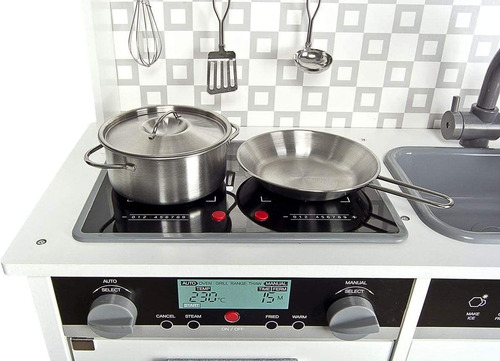 Imagen 5 de 8 de Cocina De Madera Con Luz Sonido Y Accesorios Para Niñas 94cm