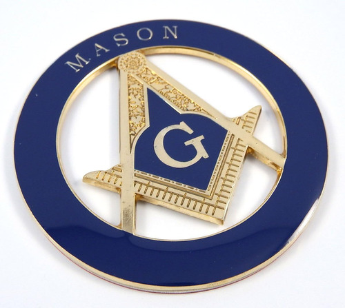 Masonic Masonic Blue Round 3  Auto Emblema Metal Coche Calco