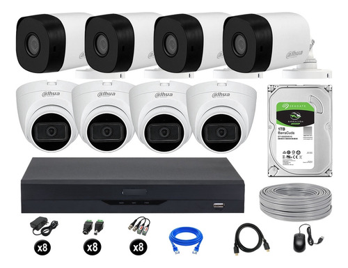 Cámaras Seguridad Dahua Kit 8 5mp + 1tb 04 Camaras Audio P2p