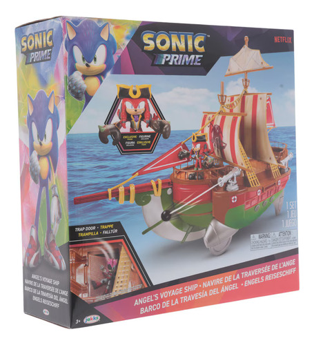 Sonic Hedgehog Knuckles Pirata Erizo Barco Cañón Figura Set