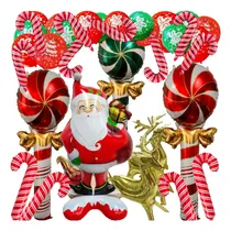 Comprar Globos Navideños Paleta Caramelo Gigante De 1.5m Y Bastones