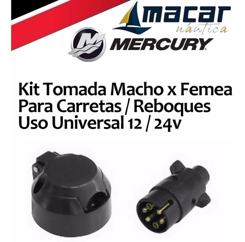 Kit Fêmea (engate) E Tomada Macho (carreta Reboque)