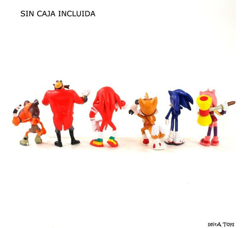 6 Figuras De Sonic. 7 Cms. Pvc. Tails, Dr. Roboti , Knuckles