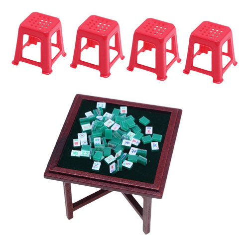 Juego De Mahjong En Miniatura Para Silla De Mesa De Mahjong
