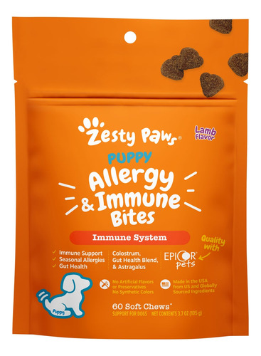 Zesty Paws Puppy Aller-inmune Bites Inmune System 60 C
