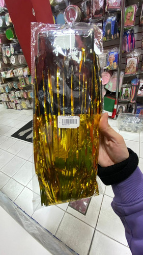 Imagen 2 de 4 de Guirnalda Banderin Flecos Metalizados 180x35cm