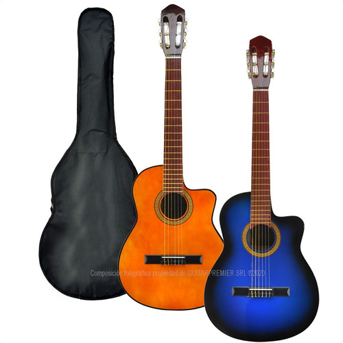 Imagen 6 de 10 de Guitarra Criolla Con Corte Superior + Funda + Pua + Garantia