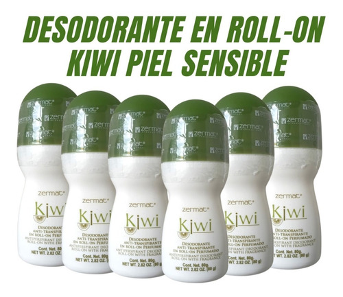Paquete 6 Desod Anti-transpirante Rollon Kiwi Piel Sensible