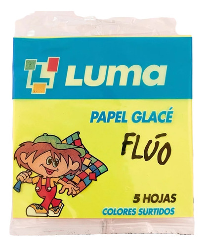 Papel Glacé Luma Fluo X 5 Papelitos 10 Unidades