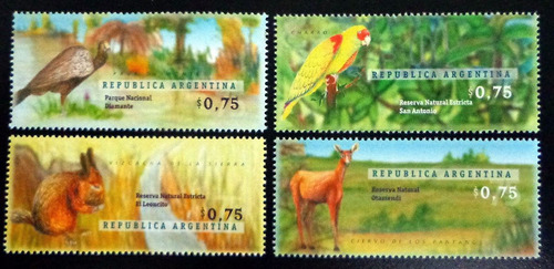 Argentina Serie Gj 2784-7 Parques Nacionales 5 96 Mint L7400