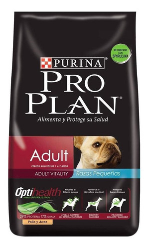 Alimento Pro Plan OptiHealth Pro Plan para perro adulto de raza pequeña sabor pollo y arroz en bolsa de 7.5 kg