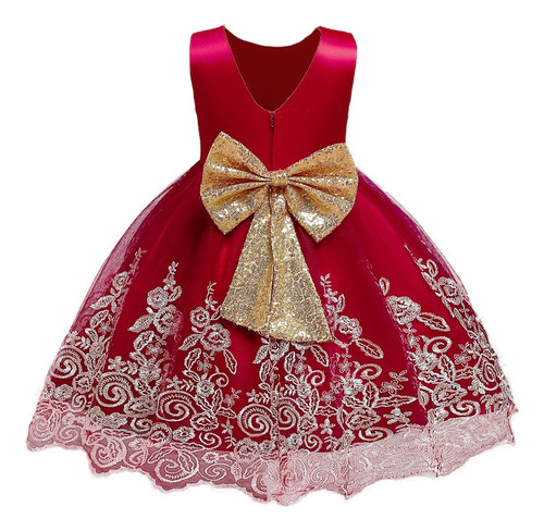 Vestido Infantil Para Niñas Con Lazo De Princesa Y Falda Tut