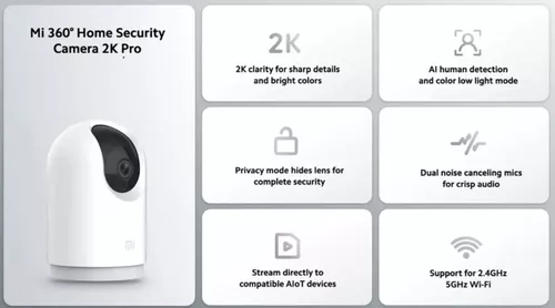 Cámara de seguridad IP Xiaomi Mi 360° Home Security Camera 2K, color Blanco