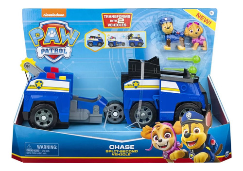 Paw Patrol Chase Vehiculo Split Second Jugueteria El Pehuen