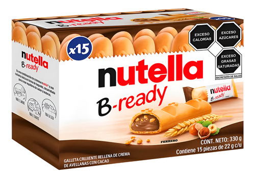 Galleta Rellena Nutella Ferrero B-ready 15pz -envio Gratis