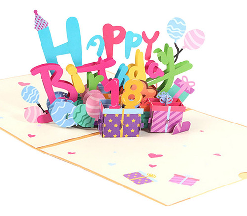 Tarjeta De Feliz Cumpleaños Con Tarjeta De Nota Y Sobre,