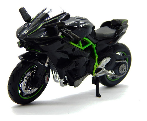 Coleccion Escala Moto Juguete H2r Con Luz Y Sonido Base 22cm Color 1:10 H2r