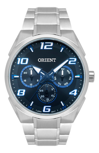 Relógio Masculino Orient Mbssm084 P2sx Prata Aço Azul