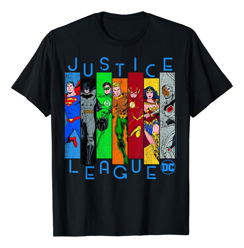 Polera Con Paneles De La Liga De La Justicia De Dc Comics