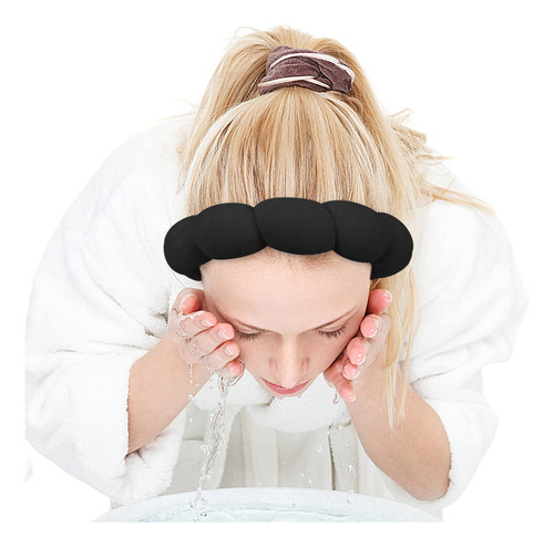 Spa Headband And Wristband Set Zkptops For Women Black