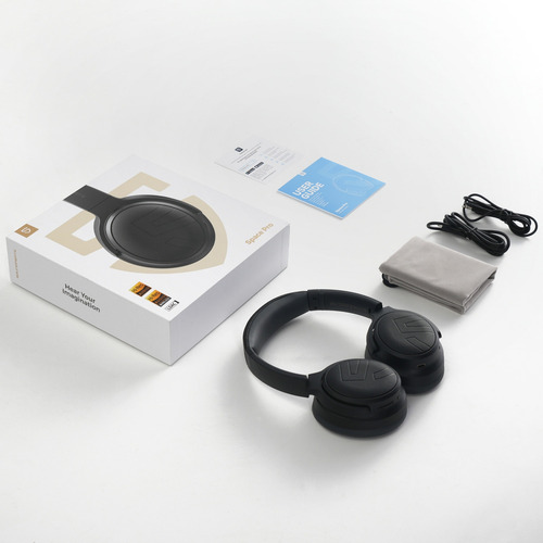 Audífonos Bluetooth Soundpeats Space Pro Sonido Hi-res Y Cancelación De Ruido Negro