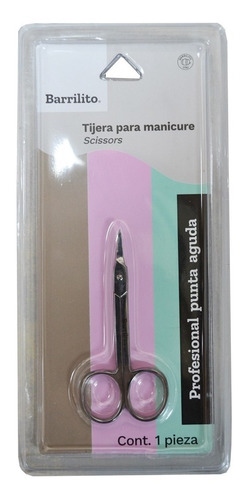 Tijeras Para Manicure Barrilito 3.5 Pulgadas Punta Aguda