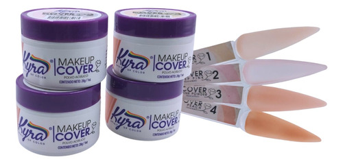 Coleccion De Acrilicos Makeup Cover 4 Pzs 1oz Para Uñas Kyra