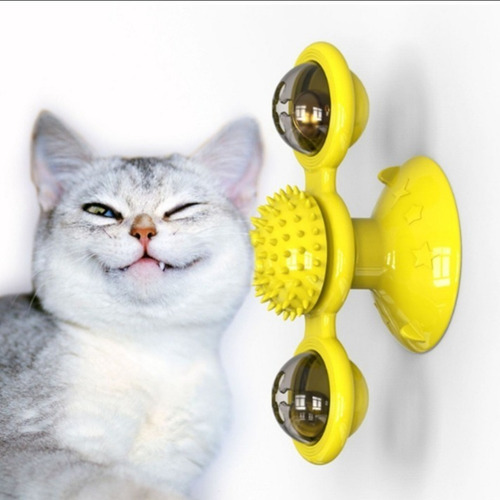 Imagem 3 de 10 de Brinquedo Giratorio Para Gato Com Ventosa Luz E Catinip