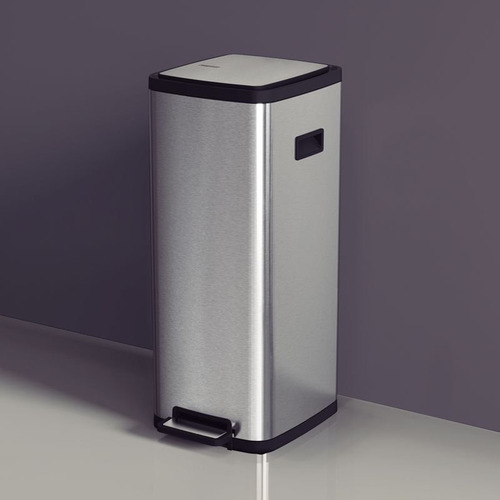 Lixeira Tramontina Linha Octos Inox 20 L Balde Removível e Pedal Acetinado