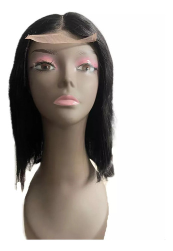 Peluca De Encaje Frontal Tipo Bob 100% Cabello Humano, 35 Cm