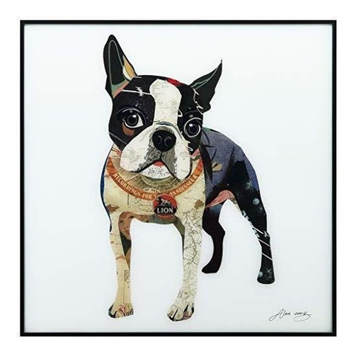 Empire Art Direct Boston Terrier Dog Wall Art, Vidrio Impres