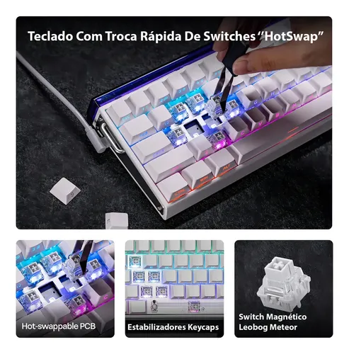 Teclado Magnético Aula Hero68 He 0.01mm Rapid Trigger 8000hz Cor