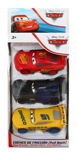 3 Coches Retrotraccion Cars3 Mcqueen, Jackson Y Cruz Tm2