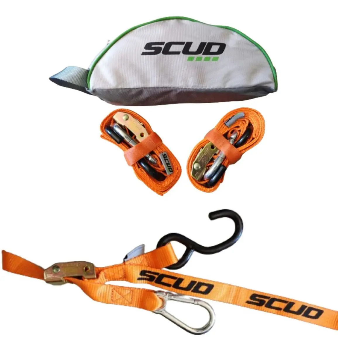 Par Cinta Esticador 25mm 1,7m Gancho Mosquetão Scud Laranja