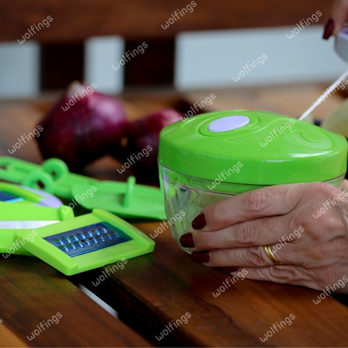 Imagen 10 de 10 de Picadora Manual Verduras Cortador De Vegetales Pica Cebolla