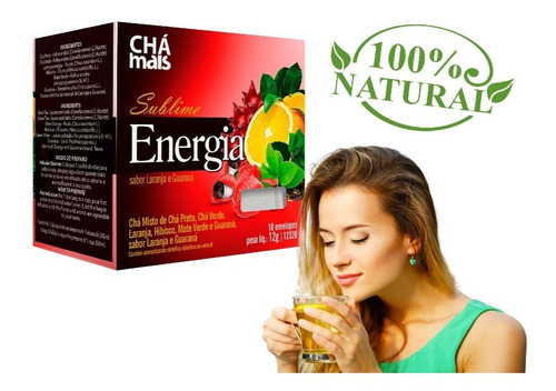 Chá Sublime Energia Aroma Idêntico Natural Chá Mais10 Sachês