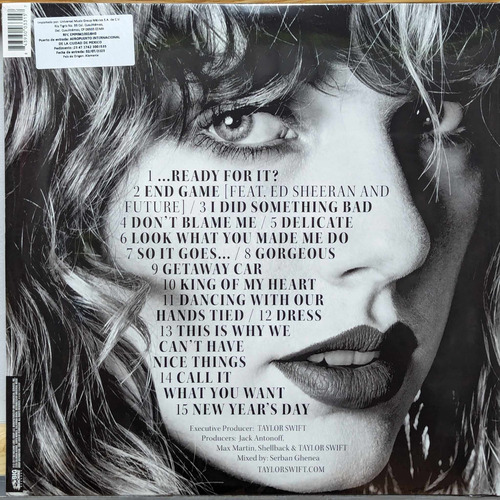 Taylor Swift Reputation / Vinyl Lp Doble Picture Disc Edición Limitada