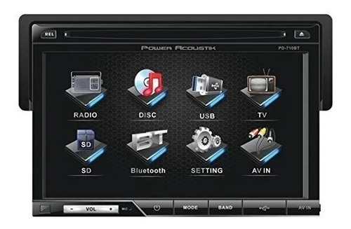 Power Acoustik Pd-710b Din Simple Multimedia Fuente Con Bt