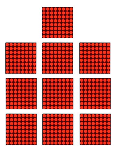 10 Pzas Matriz De Led 8x8 3mm 1088as Led Rojo Brillante