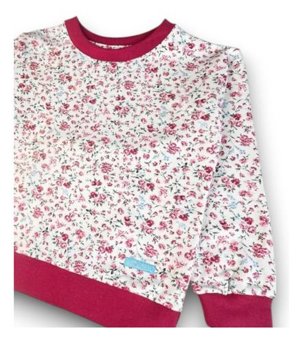 Buzo De Friza Estampado De Flores Para Niña Talle 4 Al 14