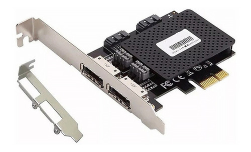 Imagen 3 de 3 de Tarjeta Pci-e X1 De 2 Puertos Sata Iii +2 Sata Internos + Lp