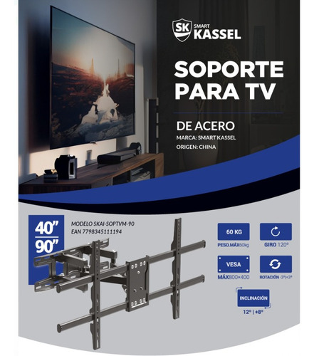 Soporte De Tv Articulado Con Brazo Movil 40 A 90 Kassel