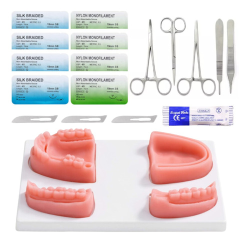 Kit Practica De Sutura Dental Odontologo Pinzas Quirurgicas