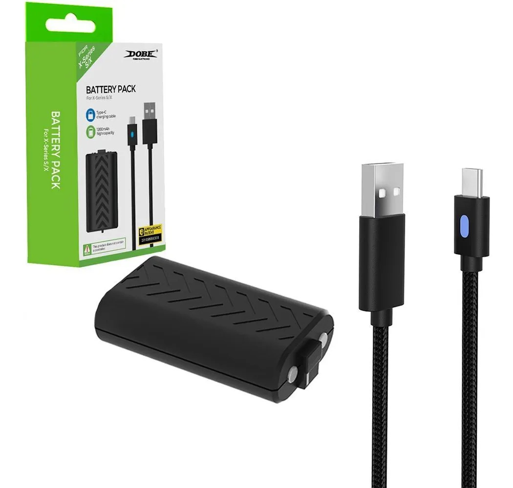 Bateria Recarregável + Cabo Usb C Preto Xbox Series S X