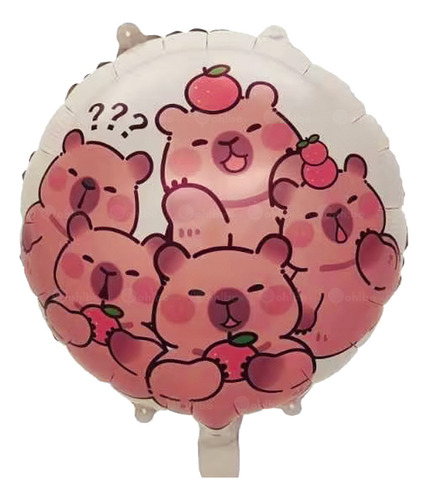 10 Pzas Globos Metálicos Capibara 45cm Fiesta Capibara Capibara 1
